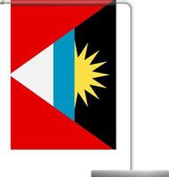 drapeau antigua et barbuda sur l'icône du poteau vecteur