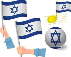 jeu d'icônes de drapeau israël vecteur