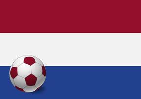 drapeau néerlandais et ballon de football vecteur