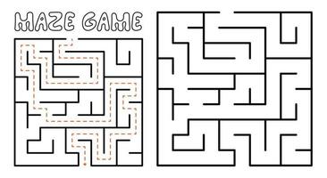 jeu de labyrinthe pour les enfants. puzzle labyrinthe avec solution vecteur