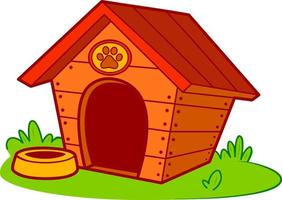 dessin animé mignon de niche. maison de chien clipart vecteur