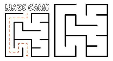 jeu de labyrinthe pour les enfants. labyrinthe simple avec solution vecteur