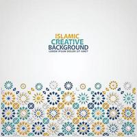 ornement islamique de mosaïque pour le modèle de fond de carte de voeux vecteur