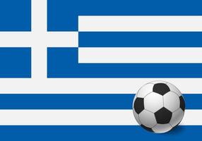 drapeau grèce et ballon de foot vecteur