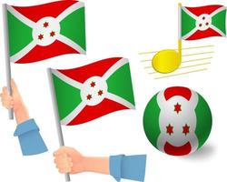 jeu d'icônes de drapeau burundi vecteur