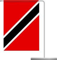 drapeau de la trinité-et-tobago sur l'icône du poteau vecteur
