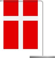 drapeau danemark sur l'icône du poteau vecteur
