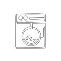 dessin continu d'une ligne logo de machine à laver moderne. service de lavage et de nettoyage de vêtements électriques. conception modifiable pour boutique, magasin, entreprise commerciale. illustration vectorielle de dessin à une seule ligne vecteur