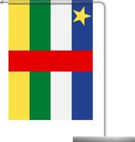 drapeau de la république centrafricaine sur l'icône du poteau vecteur