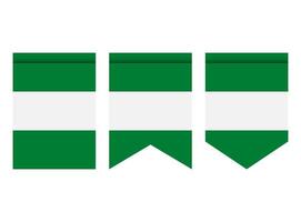 drapeau nigérian ou fanion isolé sur fond blanc. icône de drapeau de fanion. vecteur
