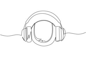 une ligne continue dessinant une balle de tennis avec un casque. icône de sport de commentateur de tennis blanc isolé. style de dessin animé plat adapté au web, à la bannière, à l'autocollant. illustration vectorielle de dessin à une seule ligne vecteur