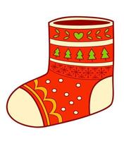 clipart de dessins animés de noël. chaussette clipart illustration vectorielle vecteur