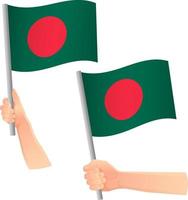 drapeau bangladesh dans l'icône de la main vecteur