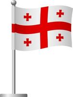 drapeau de la géorgie sur l'icône du poteau vecteur
