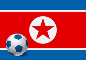 drapeau et ballon de football de la corée du nord vecteur