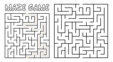 jeu de labyrinthe pour les enfants. labyrinthe complexe avec solution vecteur