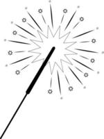 livre ou page de coloriage de noël. illustration vectorielle de noël sparkler noir et blanc vecteur