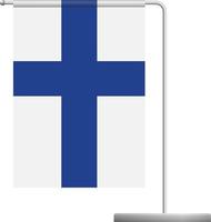 drapeau finlandais sur l'icône du poteau vecteur