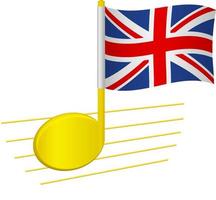 drapeau du royaume uni et note de musique vecteur