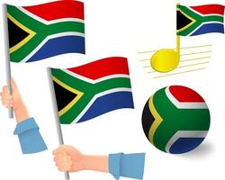 jeu d'icônes de drapeau afrique du sud vecteur