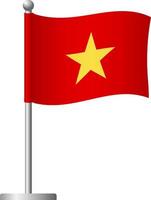 drapeau vietnamien sur l'icône du poteau vecteur