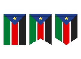 drapeau sud-soudan ou fanion isolé sur fond blanc. icône de drapeau de fanion. vecteur