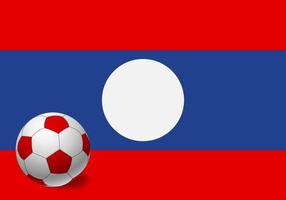 drapeau du laos et ballon de football vecteur