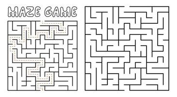 jeu de labyrinthe pour les enfants. labyrinthe complexe avec solution vecteur