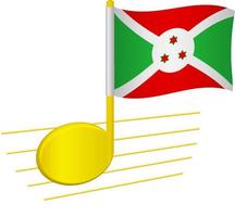 drapeau du burundi et note de musique vecteur