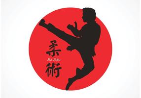 Vector libre Jiu Jitsu Silhouette