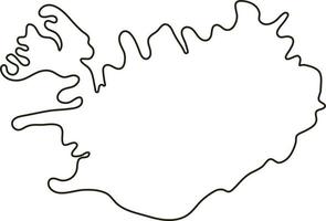 carte de l'islande. illustration vectorielle de contour simple carte vecteur