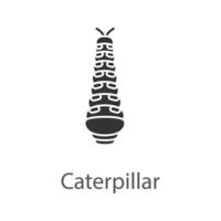 icône de glyphe de chenille. stade larvaire du papillon. symbole de la silhouette. espace négatif. illustration vectorielle isolée vecteur