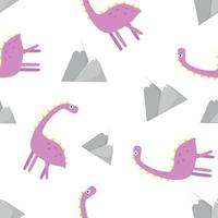 modèle mignon de vecteur de dessin animé pour enfants avec des dinosaures