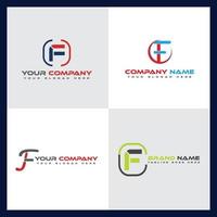 icône abstraite alphabet f lettre logo design ensemble, icône d'identité de l'entreprise, modèle de marque d'entreprise vecteur
