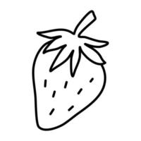 fraise. dessin vectoriel de griffonnage.