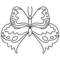 contour fantastique de papillon, page de coloriage de doodle pour le monde des insectes tout-petits vecteur