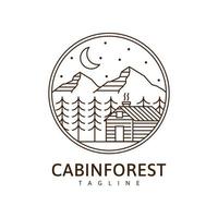 cabine dans le vecteur d'illustration de la forêt