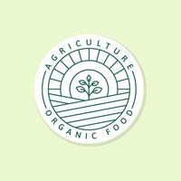 étiquette d'illustration ou logo d'aliments biologiques de l'agriculture, vecteur d'autocollant