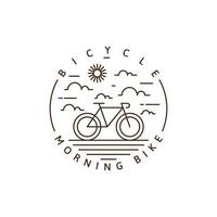 vélo du matin monoline ou illustration vectorielle de style art en ligne vecteur