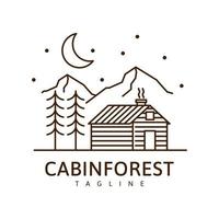 cabine dans le vecteur d'illustration de la forêt