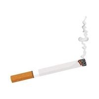 cigarette fumante avec de la fumée. illustration vectorielle fond blanc isolé. vecteur