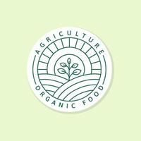 étiquette d'illustration ou logo d'aliments biologiques de l'agriculture, vecteur d'autocollant