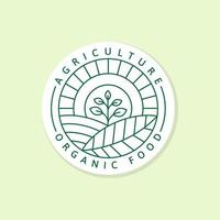 étiquette d'illustration ou logo d'aliments biologiques de l'agriculture, vecteur d'autocollant