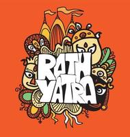 conception vectorielle de ratha yatra du seigneur jagannath, balabhadra et subhadra sur char vecteur