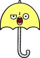 parapluie de dessin animé de style bande dessinée vecteur