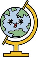 globe de dessin animé mignon du monde vecteur