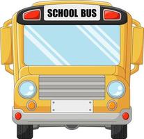 autobus scolaire de dessin animé sur fond blanc vecteur