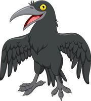 corbeau dessin animé isolé sur fond blanc vecteur