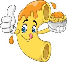 personnage de dessin animé de macaroni au fromage vecteur