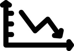 icône de glyphe de graphique linéaire en déclin vecteur